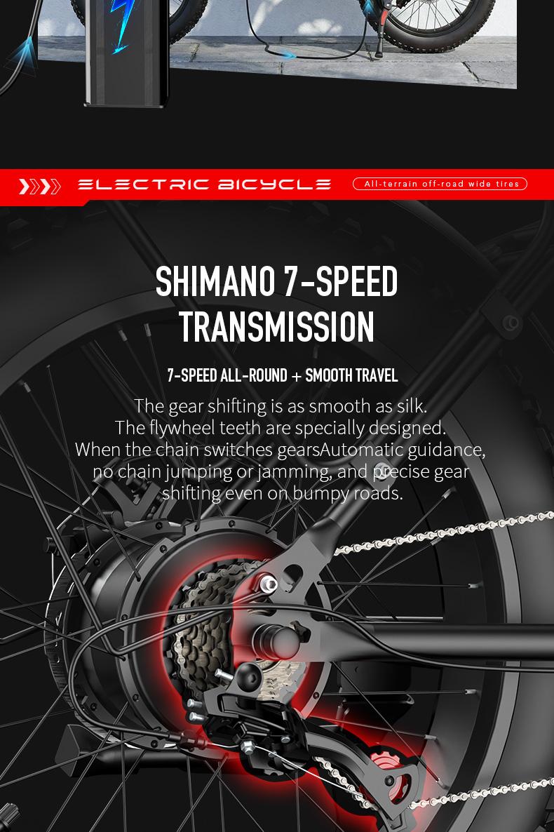 Electric Folding Bicycle with 1500W Peak Power 48V Removable Battery Dual Seats LED Headlight 20-Inch All-Terrain Wide Tires High-Carbon Steel Structure SpringStatements