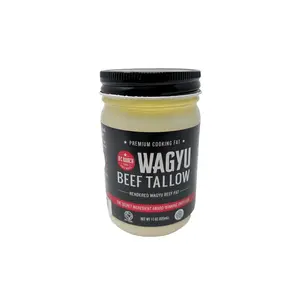 R-C Ranch Wagyu Beef Tallow Rendered Wagyu Beef Fat 11 Ounce Glass Jar
