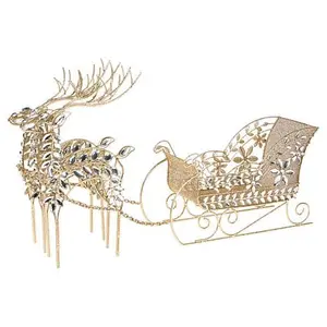 August & Leo Jeweled Reindeer and Sleigh Set