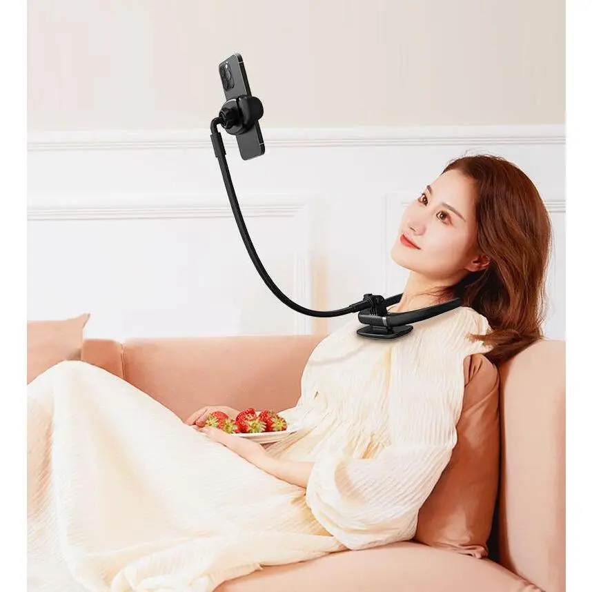 2026 Flexible Gooseneck Neck Phone Mount – Includes Short Connecting Head for Selfie Mode | Magnetic Lock Anti-Drop | Best for Live Streaming & Vlogging