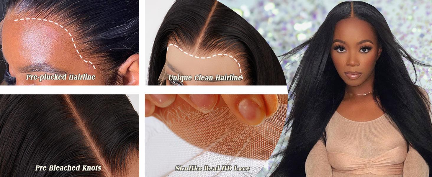 【Skinlike HD】Mamushow 13x6 SKINLIKE Real HD Lace Frontal Wigs 250% Density Body wave Wigs Human Hair Pre Plucked Bleached Tiny Knots 250 Density 0.10mm Ultra thin Invisible Lace Front Wigs for Women Human Hair