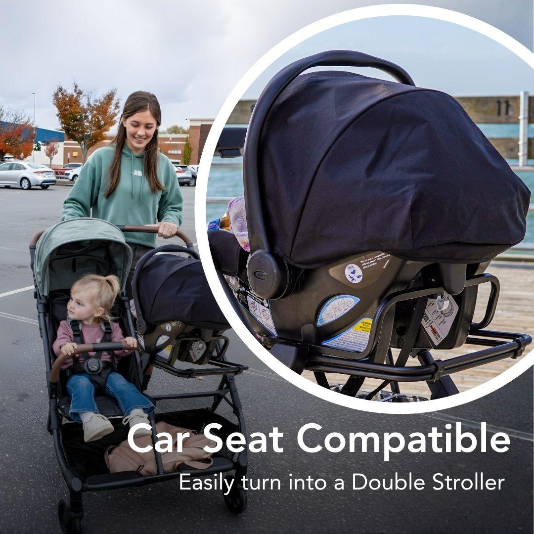 Strolee Baby+ v2 Lightweight Baby Stroller & Shopping Cart - 22 lbs 3 Point No Re-Thread Harness, Adjustable Handle, Parent Cup Holder, Compact Fold, Car Seat Compatible, 2 Year Warranty Strolee Baby+ v2 Lightweight Baby Stroller & Shopping Cart - 22 lbs 3 Point No Re-Thread Harness, Adjustable Handle, Parent Cup Holder, Compact Fold, Car Seat Compatible, 2 Year Warranty