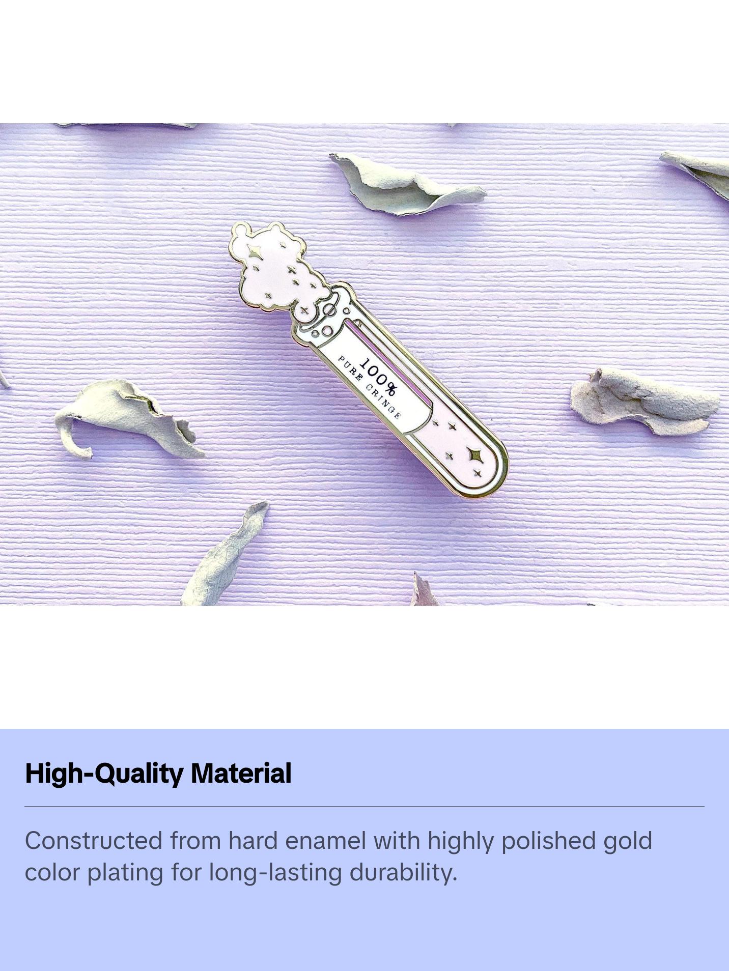 100% Pure Cringe Test Tube Enamel Pin