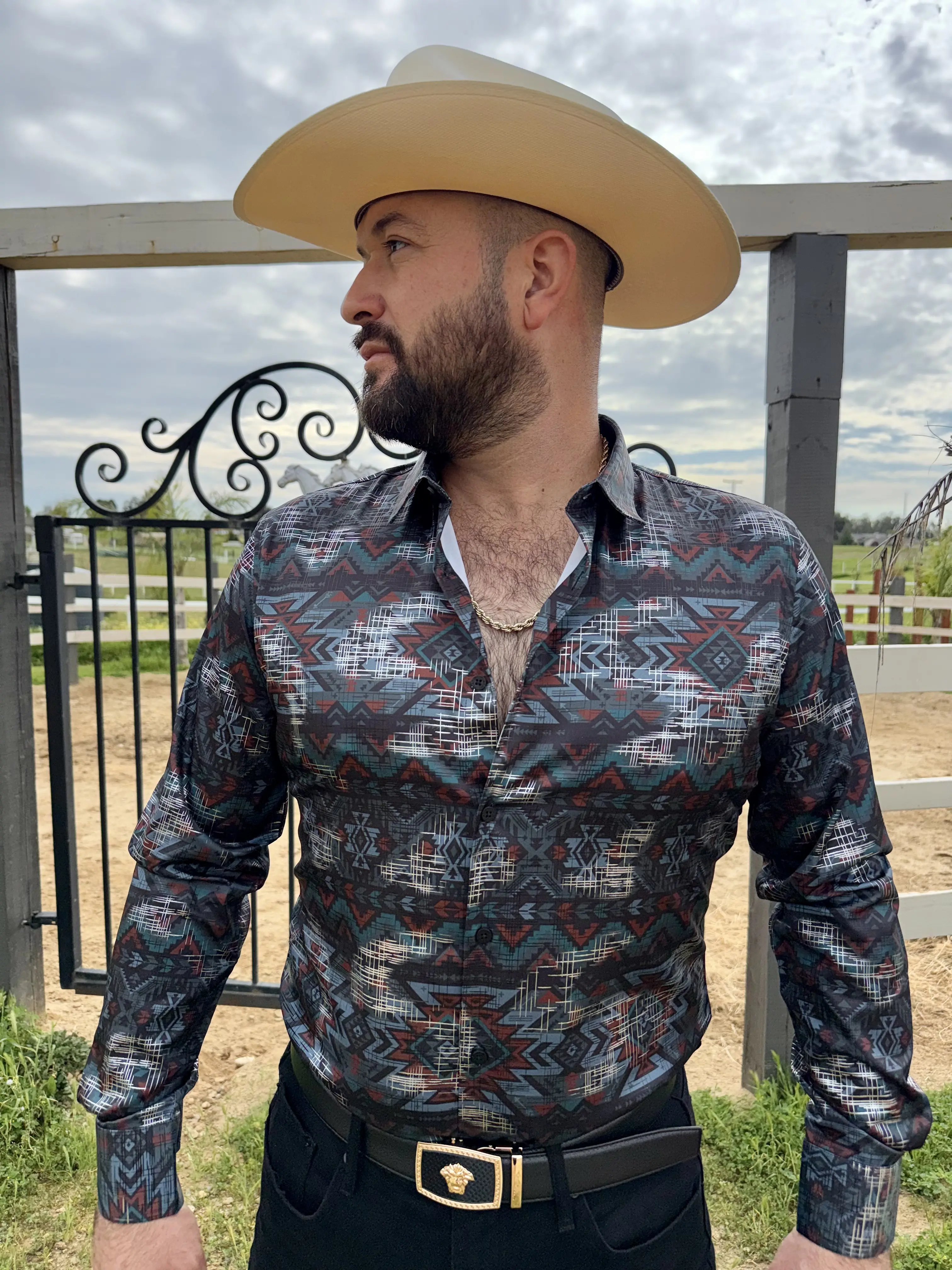 Camisa aztec teal