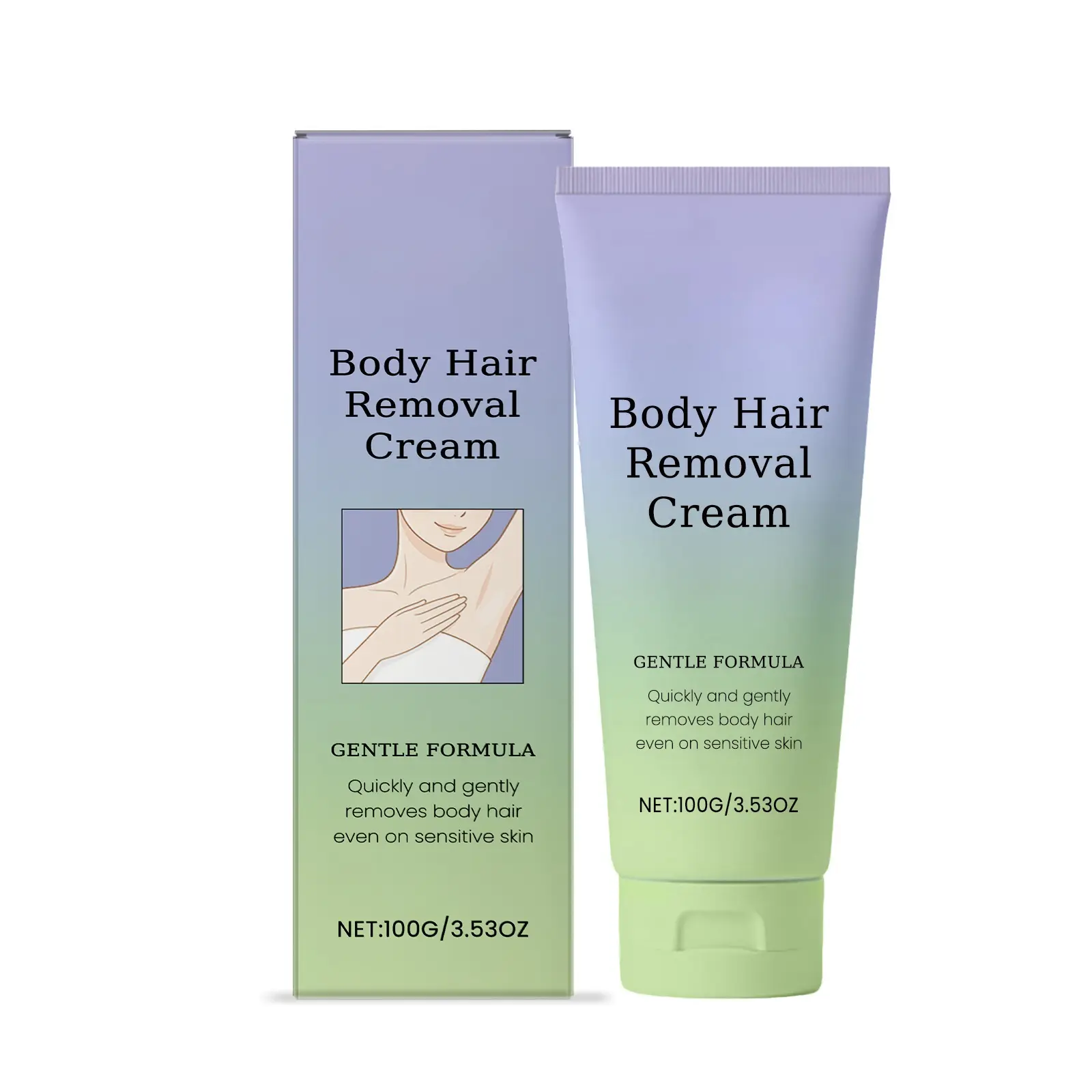 MAYLOR Sensitive Skin Hair Removal Cream - Gentle Body Care Depilatory with Aloe & Hyaluronic Acid, Hypoallergenic Fast-Acting Citrus-Scented Formula Contains Neither Irritants, 100G Cosmetic for Men & Women