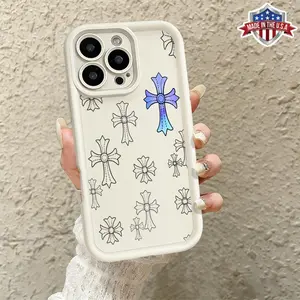 Stylish Christian Jesus Cross Pattern Case for iPhone 17 Pro Max 16 15 14 13 12 11 XR XS Plus Air Slim Shockproof Anti Drop Protective Lightweight TPU Cover cover gift phone durable Cellphone Smartphone