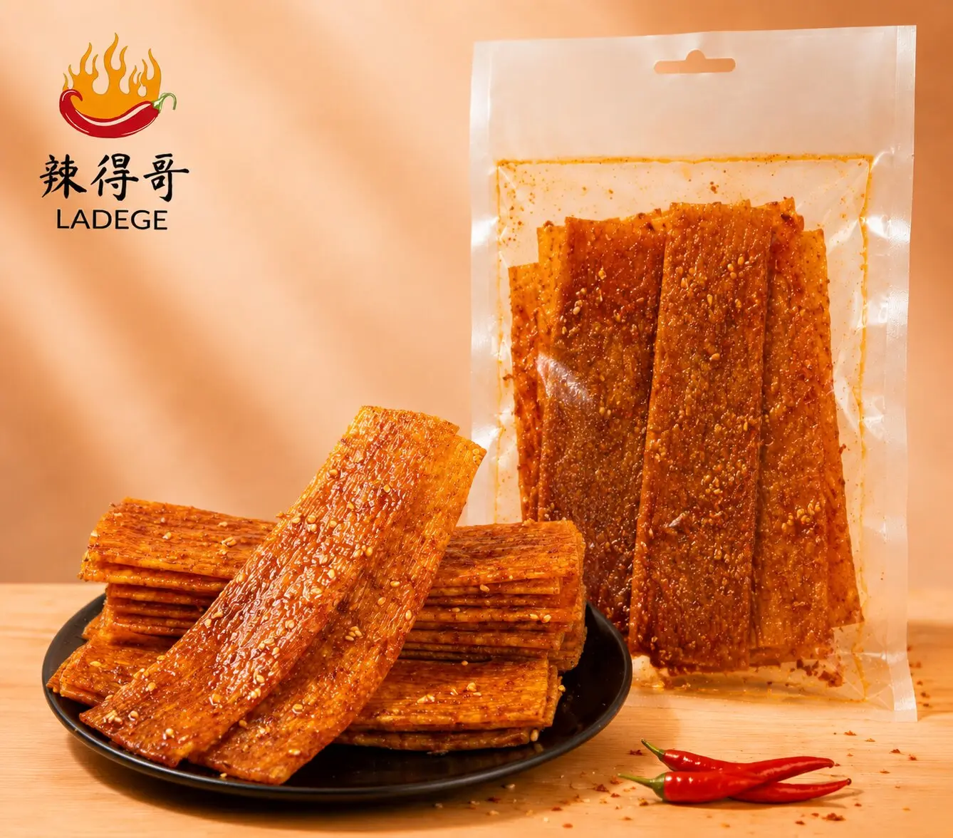LADEGE Thin Spicy Gluten Silk Sticks - Mala Flavor Latiao, High-Demand Classic Asian Snacks, Youth-Favorite Chewy Chili Bite with Spicy Notes for Instant Fix