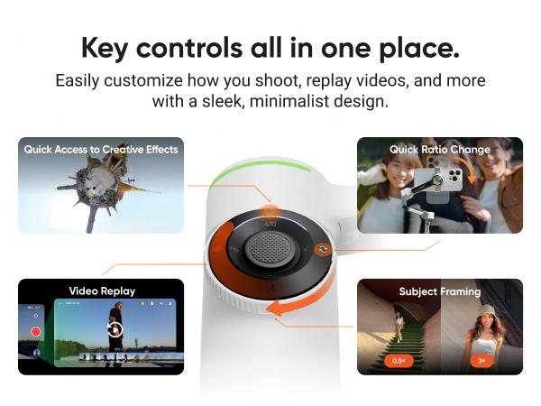 Insta360 Flow 2 AI Tracker Bundle - Foldable Phone Gimbal, AI Tracking with Any App, Multi-Person Tracking, Built-in Tripod/Selfie Stick, Remote Control, iPhone/Android Stabilizer, Travel & Vlog