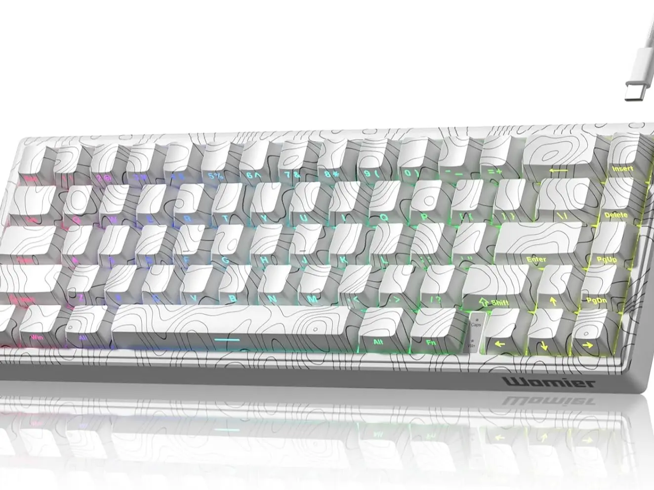 Womier M68HE 65% Hall Effect Wired Gaming Keyboard, Hot Swappable Magnetic Switches, PBT Keycaps, Rapid Trigger, 15+ Built-in Modes, Ergonomic, Long-Lasting, Black, Compatible with Windows/macOS, Precise