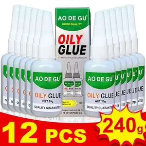 [12PCS] AO DE GU High-Strength Oily Super Glue, 240g Fast Repair Instant Adhesive for Plastic Metal Wood & Shoes, Essential Home Repair Kit for DIY Lovers & Crafters Durable