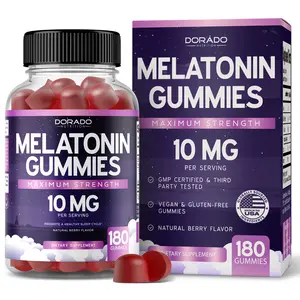 Melatonin Gummies 10mg – Mixed Berry Flavor Sleep Support Supplement, Quick Dissolve Vegan Gummies, 180 Count – Non-GMO, Made in USA