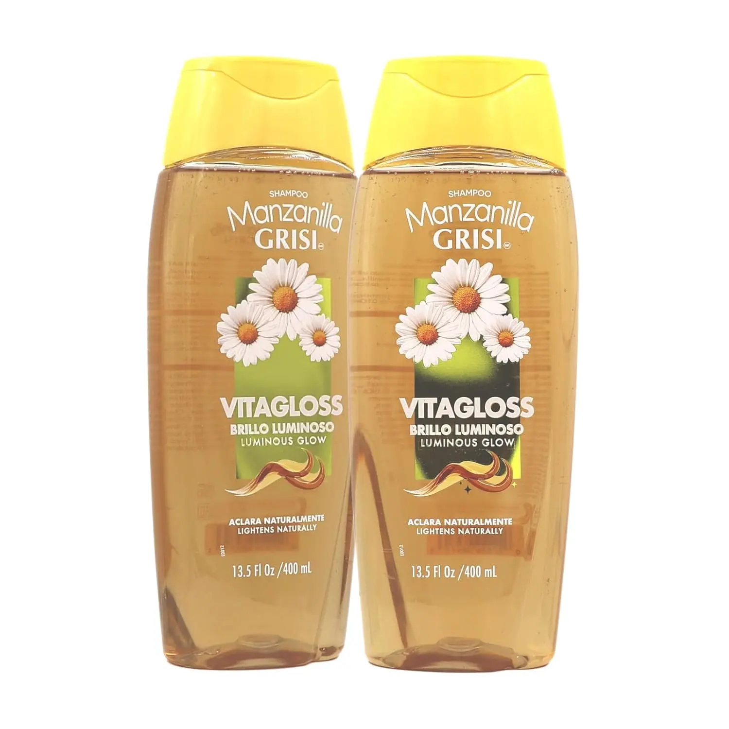 Manzanilla Grisi, VitaGloss Cleansing Shampoo with Chamomile Extract, 2 Pack, 13.5 FL Oz each, 2 Bottles