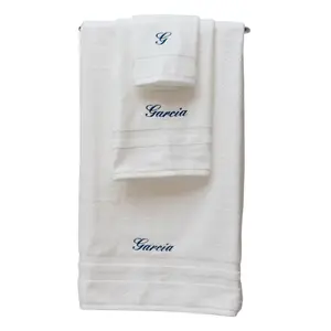 Embroidered Monogrammed Towel - Personalized Name - Soft Cotton Bath Towel Set for Bathroom Decor