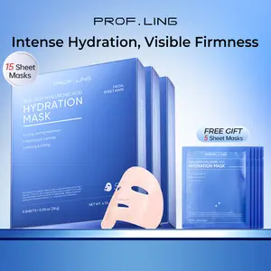 [Bundle For Livestream Only] REAL DEEP Hyaluronic Acid Hydration Face Mask - 24H Moisturizing for Dry & Sensitive Skin, with Niacinamide & Panthenol, Soothing Camellia Sheet Mask for Plumping, Firming & Brightening, 5 Count