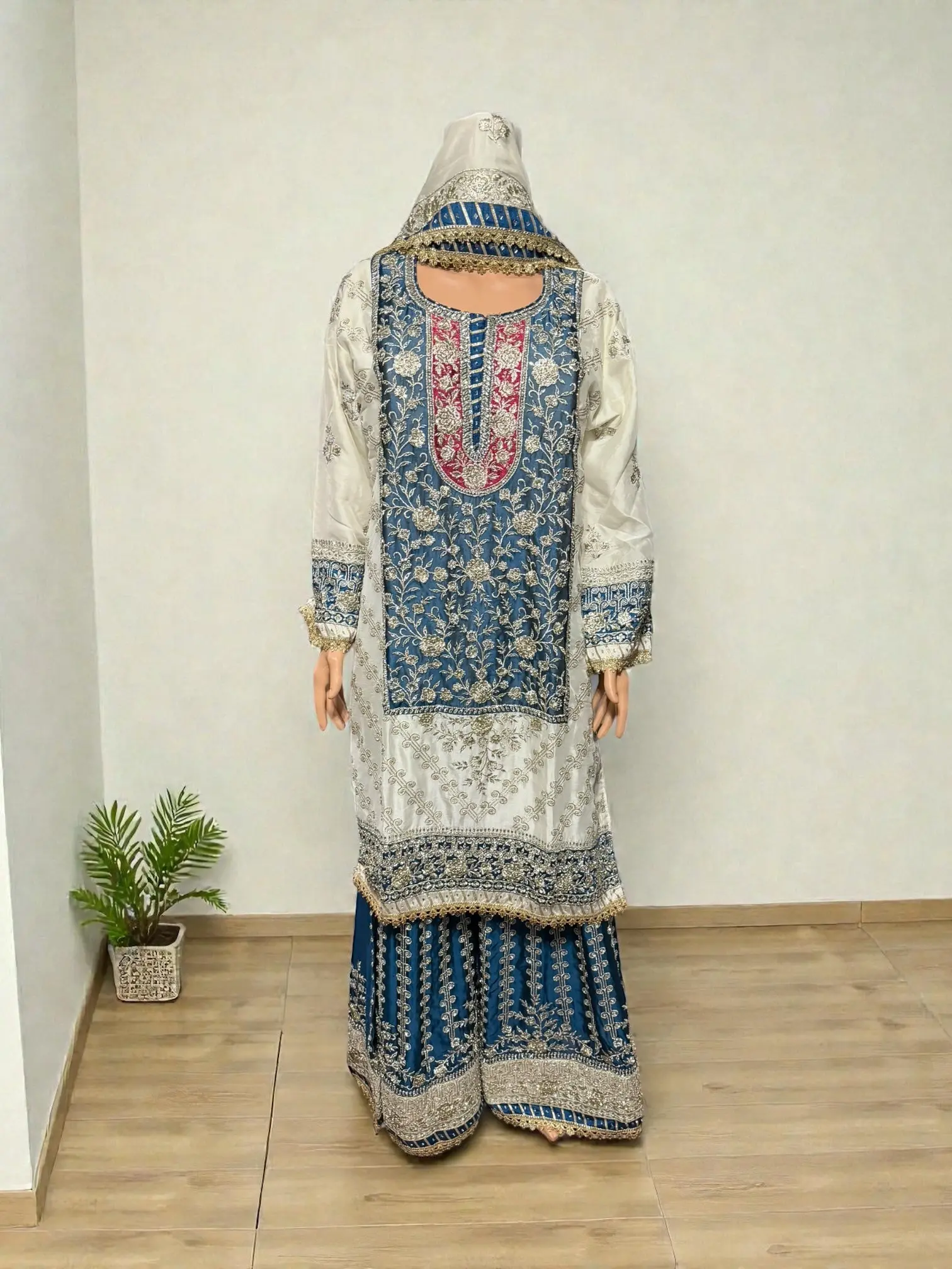 Rangoli Russian Plazo Dress, Cultural Wear for Women