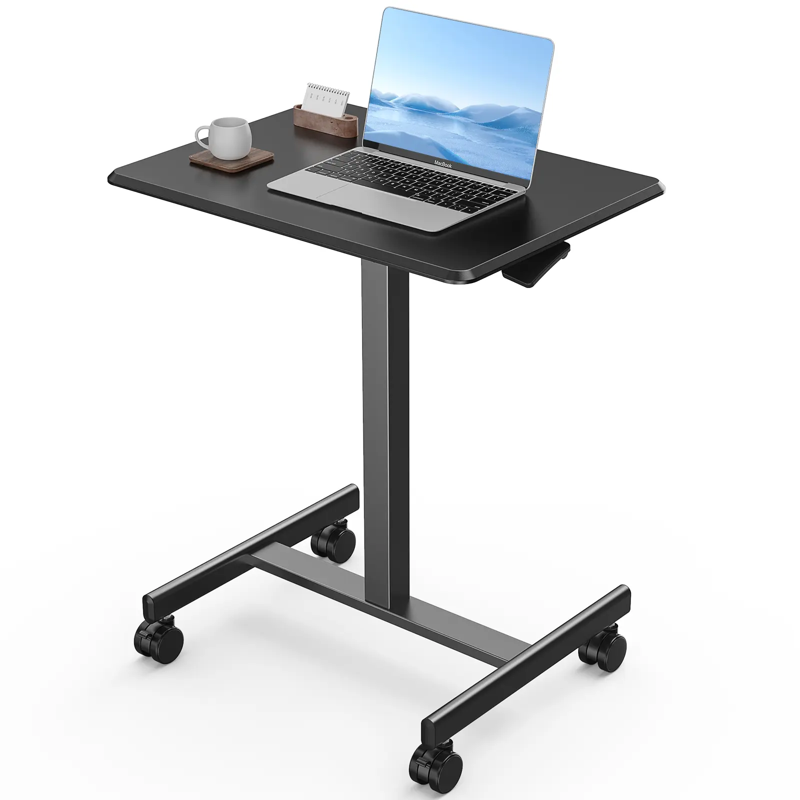 Small Mobile Rolling Standing Desk - Overbed Table, with Wheels, Adjustable Work Table, Rolling Desk Laptop Computer Cart for Home, Office, Classroom,dorm essentials,home decor
