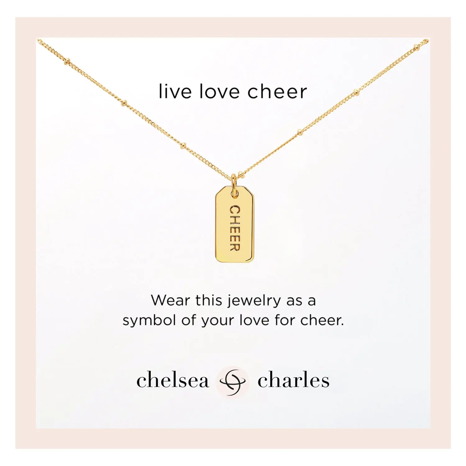 Gold Cheer Charm Necklace (Reversible)