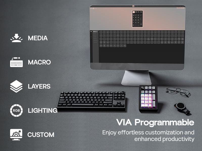 EPOMAKER EK21 VIA Gasket Number Pad BT 5.0/2.4ghz/Wired Hot-Swap Numpad with Aluminum Alloy knob Programmable for Win/Mac/Gaming Tiktokshopstockup Tiktokshopmothersday EPOMAKER EK21 VIA Gasket Number Pad BT 5.0/2.4ghz/Wired Hot-Swap Numpad with Aluminum Alloy knob Programmable for Win/Mac/Gaming Tiktokshopstockup Tiktokshopmothersday