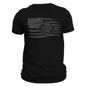 American Flag T-Shirt - 100% Ring-spun Combed Cotton, Crew Neck, Regular Fit, Casual Style, Lightweight, Machine Washable - Classic Crewneck Menswear