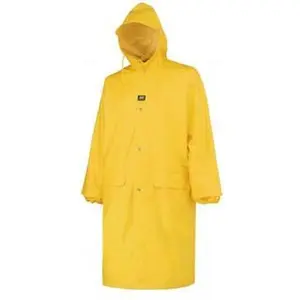 Helly Hansen Size XL Yellow Rain Coat 2 Pockets, 44-46" Chest, PVC & Polyester, Zipper & Snaps Closure 70306_310-XL