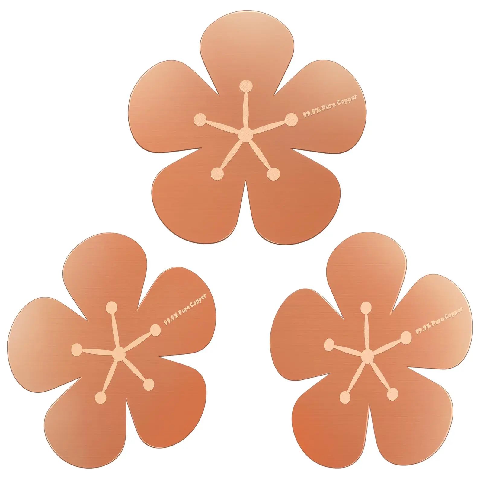 3Pcs Bird Bath Copper Purification Disk 99.99% Pure Copper Water Cleaning Discs 0.6mm Physical Clean Water for All-Season Universal Natural Fit for Outdoor Birdbaths, Bowls, Garden Fountain