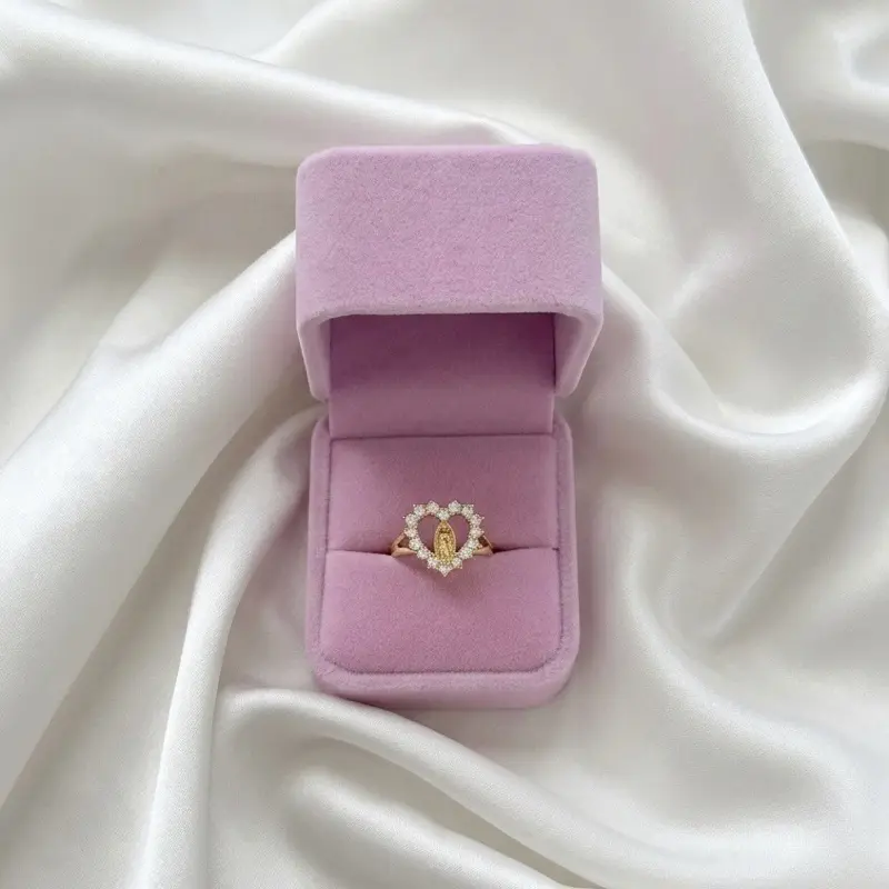 Sparkle Virgencita Ring Elegant Rhinestone Ring Artificial Gemstone Ring