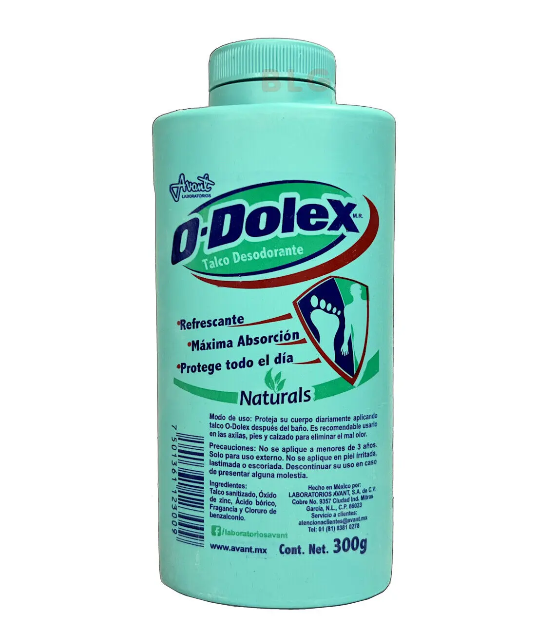 ODOLEX Natural Green Talcum Powder Cosmetic Body Dusting Powder - 4-Pack (300g Each), Sweat-Absorbing Formula for Odor & Moisture Control, Refreshing Scent for Armpits & Feet