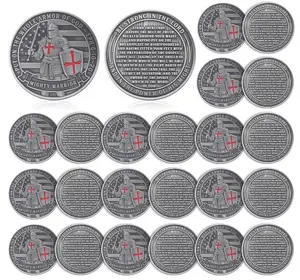 20 Pcs Armor of God Coins Metal Christian Challenge Coins for Religious Prayer Collector Christian Church School Party Commemorative Gifts (Ancient Style)