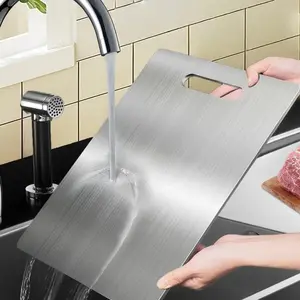 2026 Upgrade Food-Grade Stainless Steel Cutting Board - Easy Clean Chopping Board For Kitchen, Space-Saving Design For Home & Commercial Use