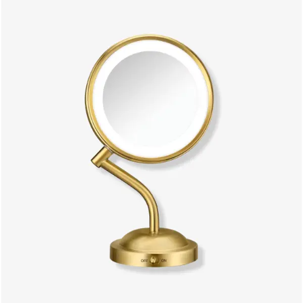 1X & 5X Maginification LED Brass Mirror