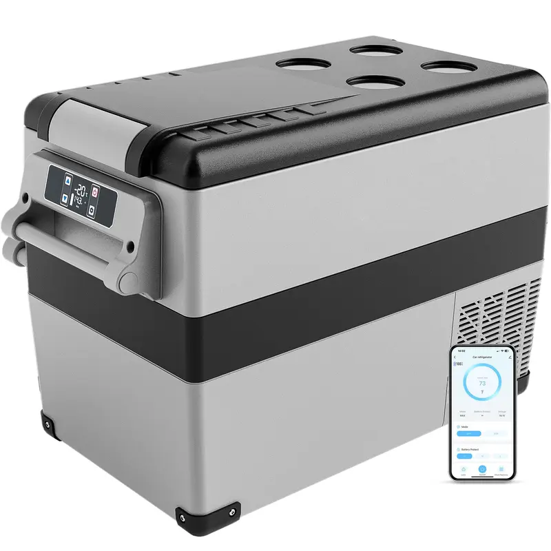 EUHOMY 12 Volt Car Refrigerator, 48 Quart(45L) Car Fridge Electric Cooler APP Control,12V Refrigerator -4℉~68℉ with 12/24V DC & 110-240V AC, Portable Refrigerator for Camping, Travel, RV, Truck, Home