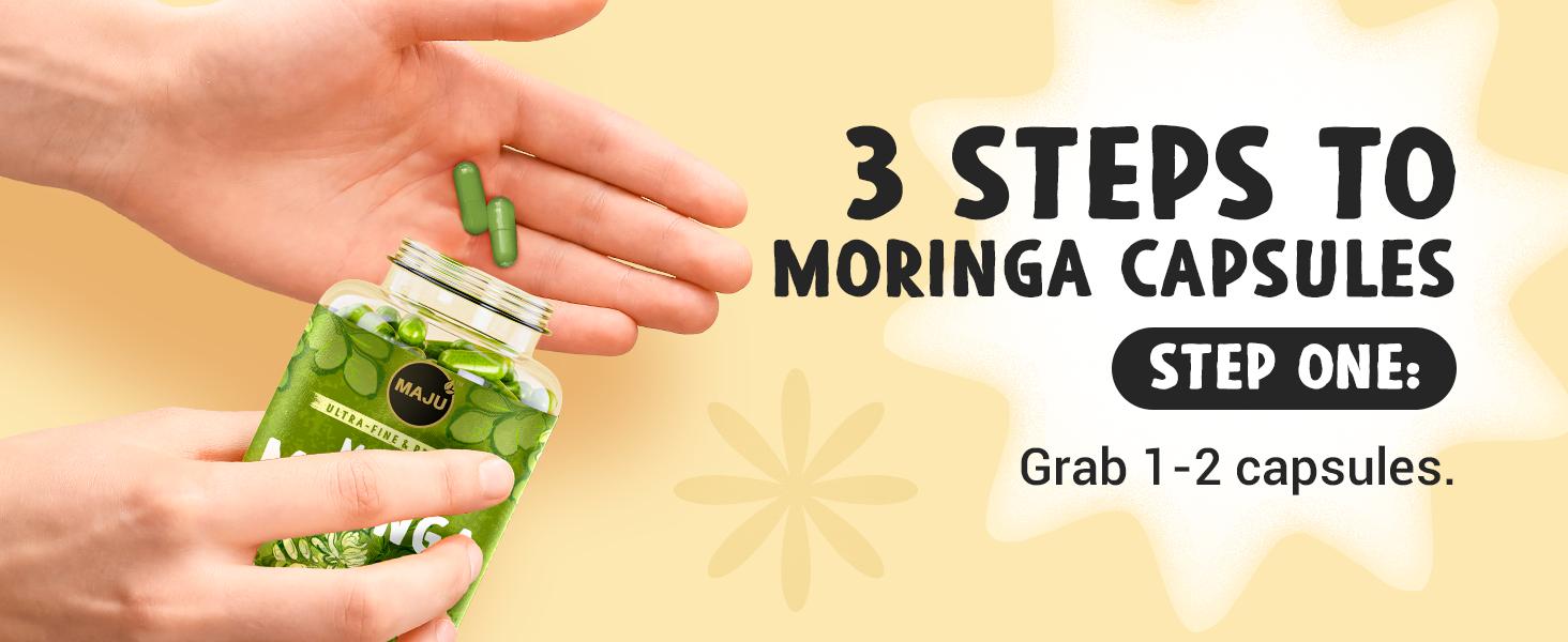 MAJU Moringa Capsules (90ct) - Organic, Non-GMO, Raw, Leaves Hand Picked from the Drumstick Tree and Shade-Dried, Natural Healthcare Dietary Fitness Antioxidant Rich Supplement High Potency Supplement MAJU Moringa Capsules (90ct) - Organic, Non-GMO, Raw, Leaves Hand Picked from the Drumstick Tree and Shade-Dried, Natural Healthcare Dietary Fitness Antioxidant Rich Supplement High Potency Supplement