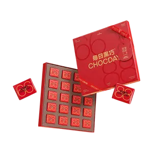 CHOCDAY 6688 Lucky Black Chocolate Gift Box - 2 Flavors, 20 Pcs, 130g | Valentine's Day, Chinese New Year Gift, Low Calorie, Zero Sugar, 66% & 88% Cacao