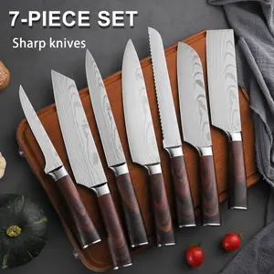 Seven-Piece Kitchen Knife Set - Durable and Portable for Home, Outdoor Camping, and Picnic Cooking with High-Hardness Sharp Blades