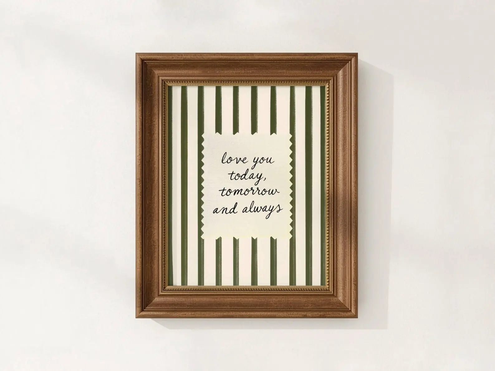 [Print Only - Unframed] Love You Today Tomorrow and Always Print, Striped Wall Art