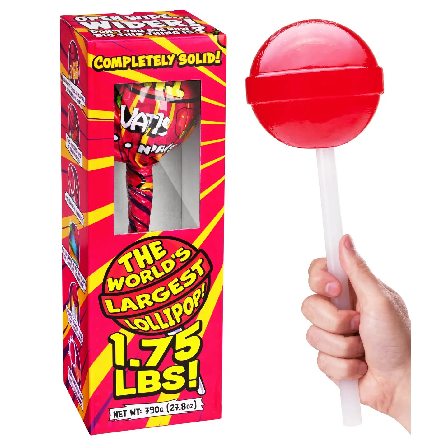 The World’s Largest Lollipop - Strawberry Flavor Sweet Candy Snack Lollipop, Ultimate Candy Challenge, Vat19 Original