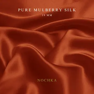 Copper 100% Pure Mulberry Silk Fabric 19mm Cut-to-Size Silk Fabric