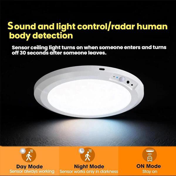 3 Packs Rechargeable Motion Sensor Ceiling Light - USB charging, Magnetic Wireless Light with 3 Adjustable Color Lighting Options & Remote, Modern Light for Closet, Shower, Stairs, Shed, Hallway, Porch & Patio, Multi-Scene Use, Easy Installation