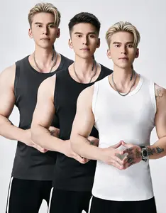 JIM Fitness 3 pack Men’s Ribbed Sleeveless Tank Top Wide Strap High Stretch Muscle Shirt for Gym Workout Beach