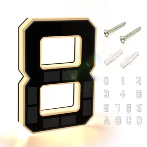 9" Solar LED Address Sign | Waterproof Modern Farmhouse House Numbers | Bright Night Visibility for Curb Appeal