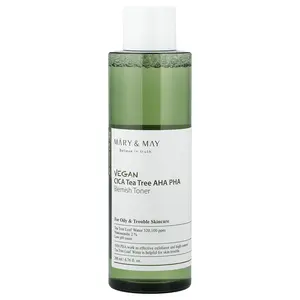 Mary & May Vegan CICA Tea Tree AHA PHA Blemish Toner, 6.76 fl oz (200 ml)