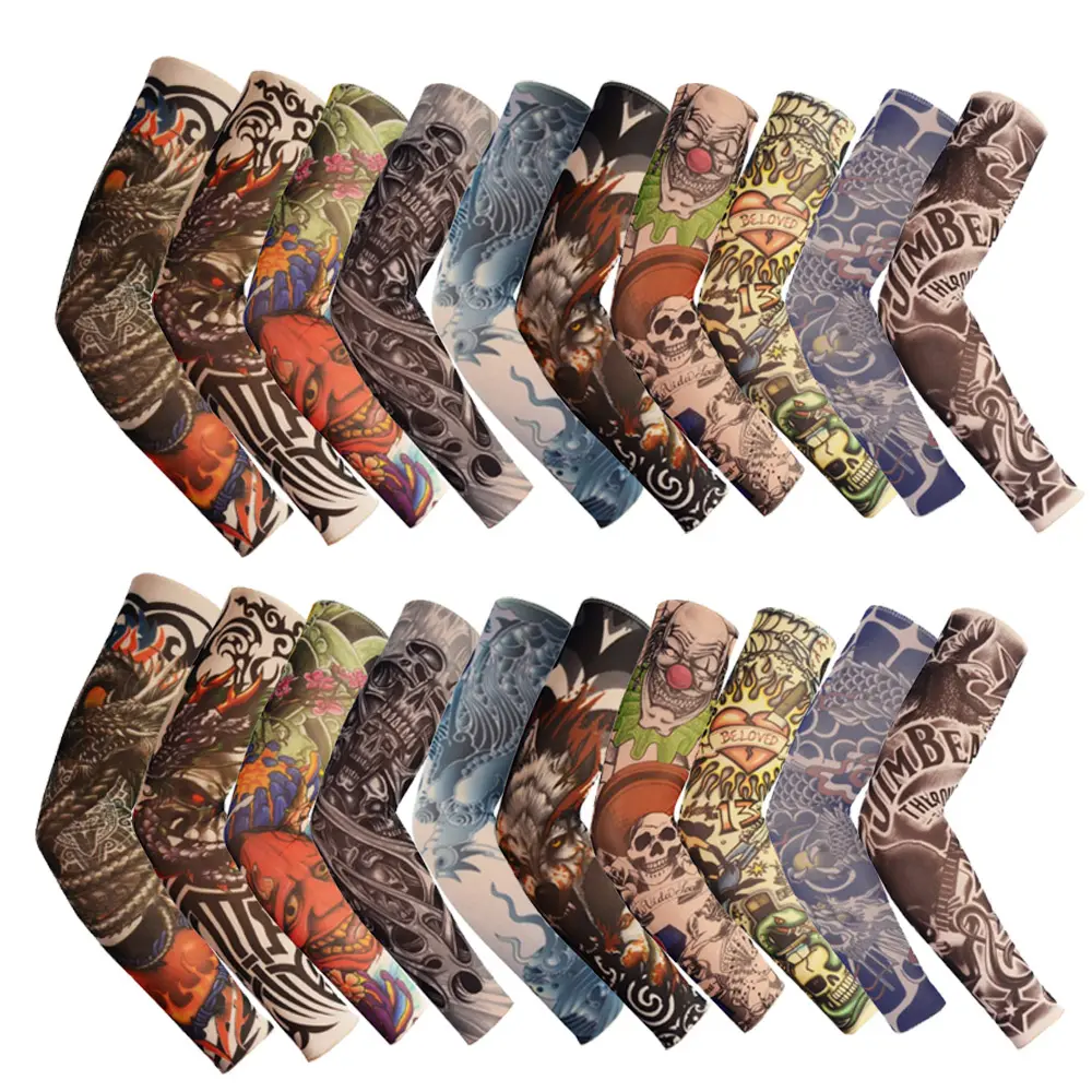 Cooling Arm Sleeves Arts Fake Sleeves Body Art Stockings Protector Cover for Summer Motorcycle, Sports,Hiking,Outdoor,Cycling
