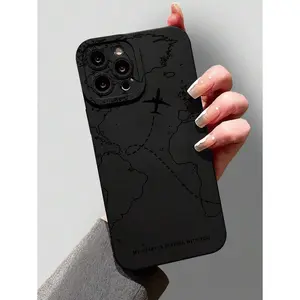 Airplane Pattern Liquid Silicone Mobile Phone Case Full-Body Protection Shockproof Anti-Fall TPU Soft Rubber Case Compatible With IPhone 11/12/13/14/15/15pro/15 Plus/15 Promax/7plus/8plus/X/Xs Max/Xr/11pro/12pro/13pro/14pro/12mini/13mini/11promax/12promax