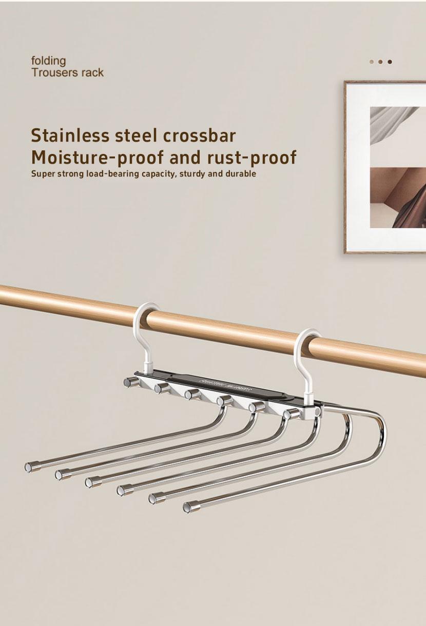 6 Layer Pants Hanger Space Saving Closet Organizer with 65mm Wide Spacing, Anti-Slip Multifunctional Pants Rack for Jeans Trousers Wardrobe 6 Layer Pants Hanger Space Saving Closet Organizer with 65mm Wide Spacing, Anti-Slip Multifunctional Pants Rack for Jeans Trousers Wardrobe