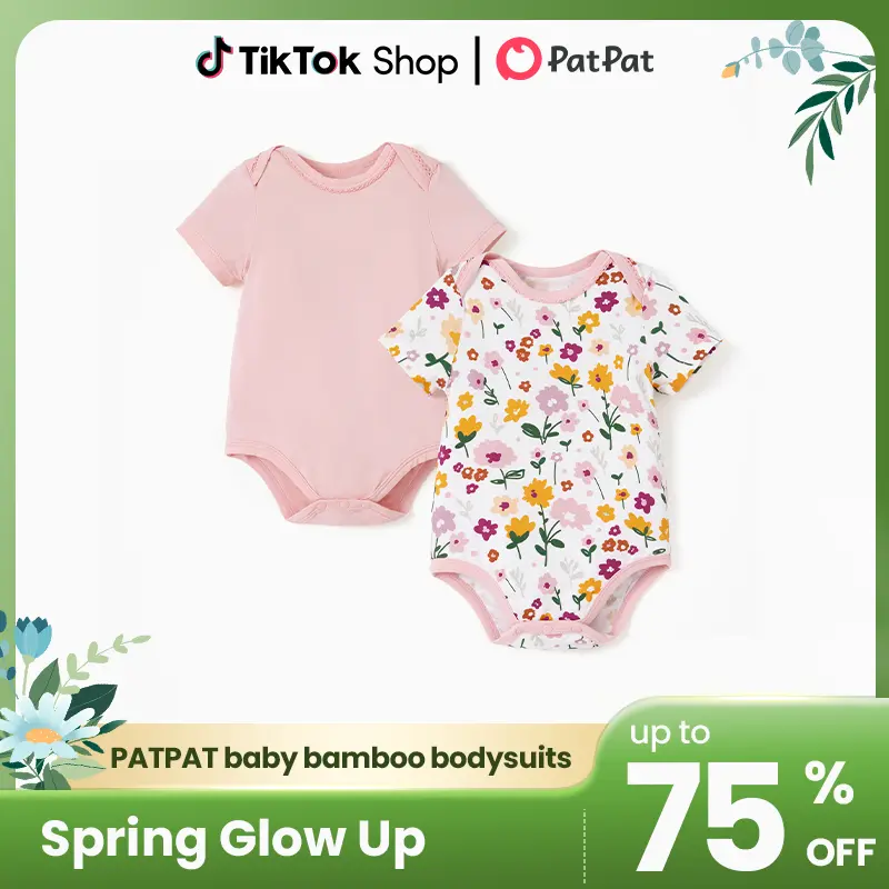 PATPAT Baby Bodysuits - Soft Viscose Made from Bamboo - Two Pack&Three pack Long Sleeve Funny for Boys and Girls -Newborn Infant Toddler Clothes