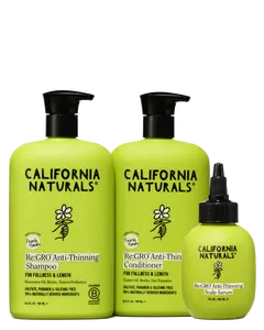 California Naturals Re: Gro Collection Anti-Thinning Shampoo, Conditioner & Scalp Serum, 5% Capixyl with Biotin, Caffeine & Castor and Rosemary Oil, Non-Sticky Cooling Formula, Vegan & Cruelty Free