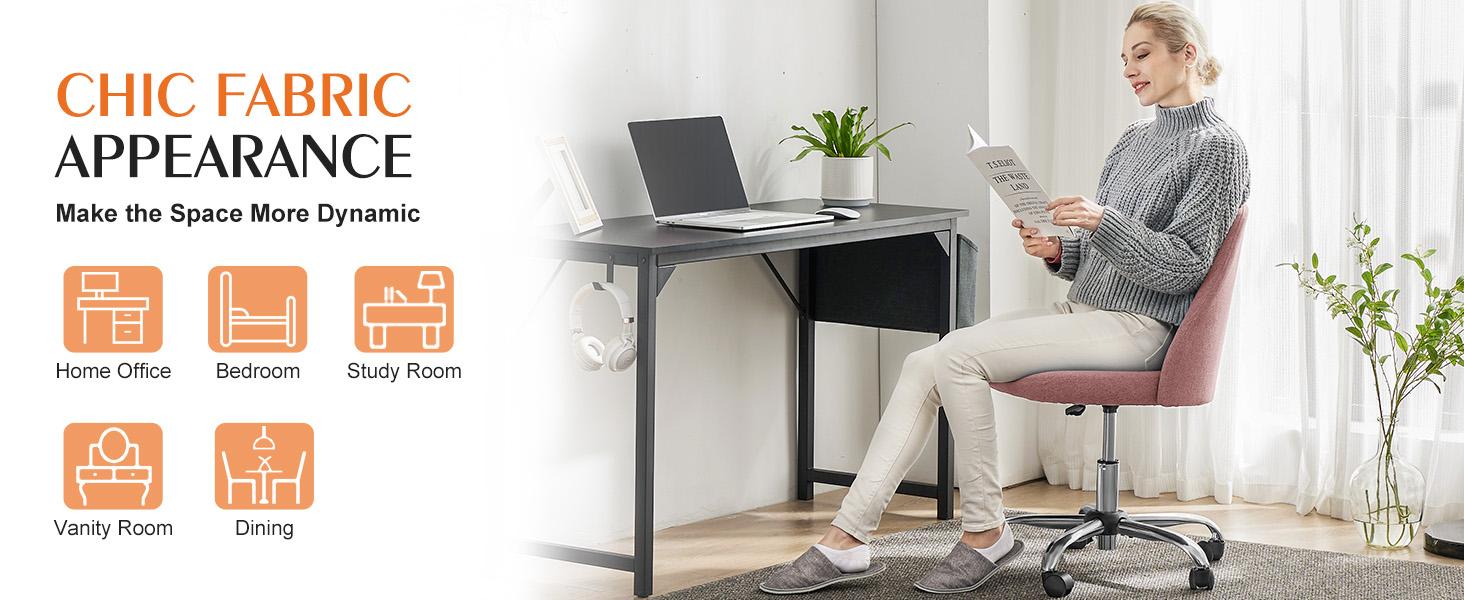 FurnishFlex Cute Desk Chair Armless Modern Fabric Home Office Desk Chairs with Wheels FurnishFlex Cute Desk Chair Armless Modern Fabric Home Office Desk Chairs with Wheels