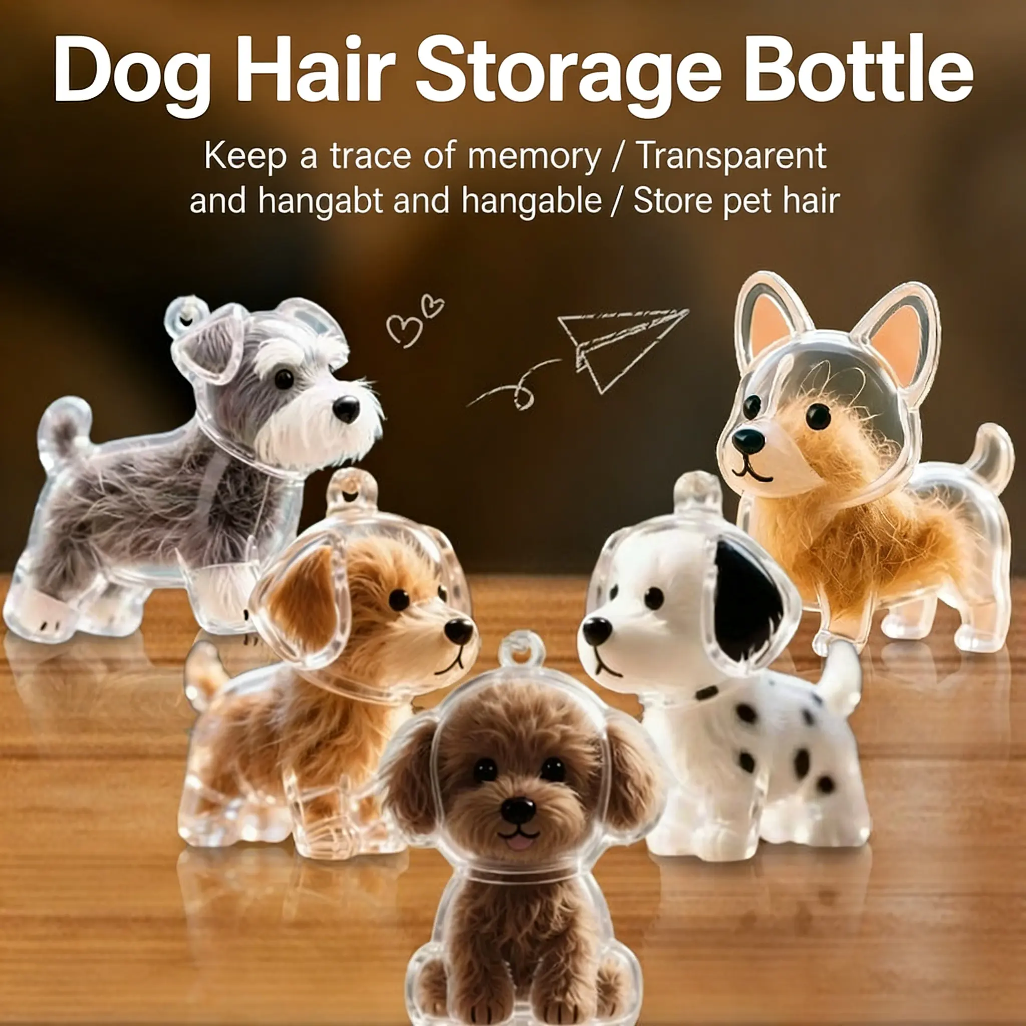 1pc Transparent Pet Memorial Cup - Dog Lover  Gift, Cute Puppy-like Ornament with Chains, Lightweight Keepsake for Home/Office Decor - Remembrance of Lost Dogs - Durable Plastic Construction, Dog Memorial Gifts, Decorative Hanging Charm, Crafted with Care