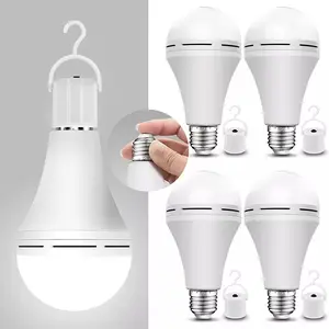 Rechargeable LED Emergency Bulb Portable Hook Backup Battery Lithium 6000K Cool White Energy-saving High Light Transmission No Wiring Needed for Home Office Camping Power Outages Outdoor Work light bulb battery