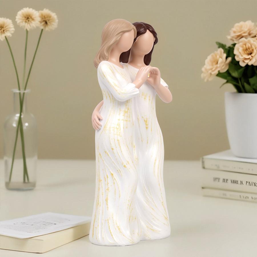 Charming Resin Double Heart Figurine | Elegant Home Decor | A unique gift for couples and friends, embodying love, friendship, and unwavering affection, adding a warm and meaningful atmosphere to your home or office.